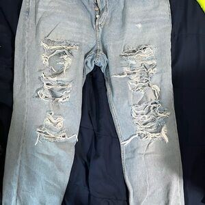 H&M Light Blue Distressed Boyfriend Jeans